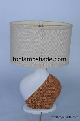 Oval Burlap Table Lampshade-LS1688