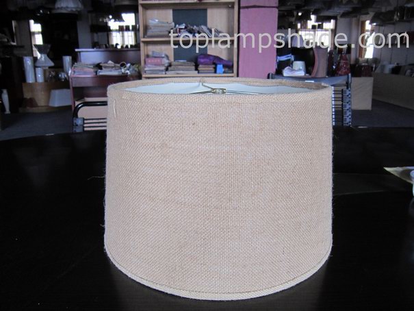 Shallow Drum Burlap Hardback Lamp Shade-LS3002