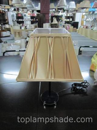 Rectangle Faux Silk Smocked Pleated Table Lamp Shade-LS5002